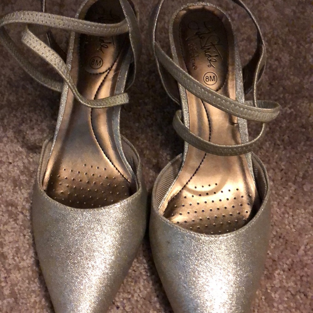 Gold strap shoes